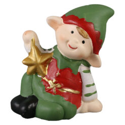 Figuria Elf din ceramica 10x11 CM, cu stea