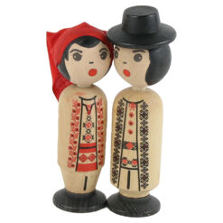 Figurine cu magnet, Pupaciosi, lemn pictat, Port Romanesc 12 CM