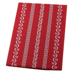 Fata de masa cu motiv traditional 120x140 CM, din bumbac, rosu cu alb