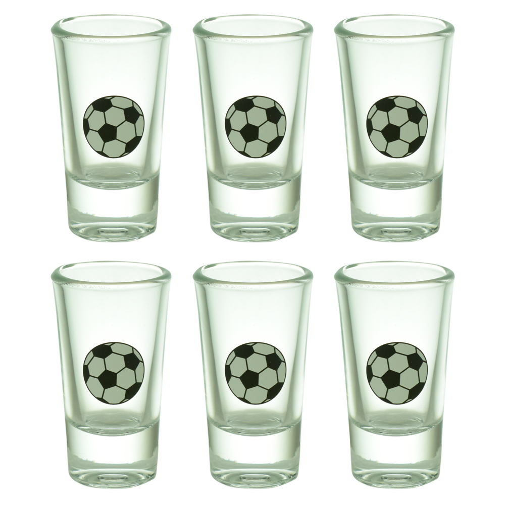Set 6 pahare pentru shot-uri - Design Minge de fotbal