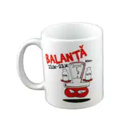 Alternative view of Cana ceramica 300 ml Zodiac "Balanta" in cutie decorativa