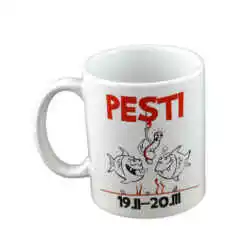 Alternative view of Cana ceramica 300 ml Zodiac "Pesti", in cutie decorativa
