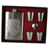 Set plosca cu palnie si 4 pahare din inox, "Pentru cel mai bun Tata", in cutie eleganta