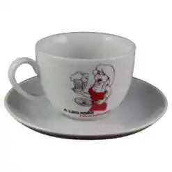 Ceasca cu farfurie din ceramica "A legjobb felesegnek"