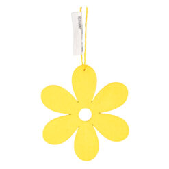 Decoratiune in forma de floare din lemn - Galben