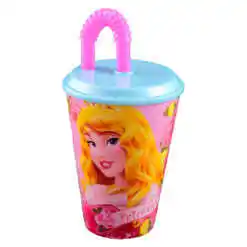 Pahar din plastic cu paie Princess, 430 ml