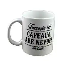Alternative view of Cana ceramica Boss Mug 300 ml "Trezeste-te! Cafeaua are nevoie de tine!", in cutie decorativa