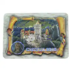 Magnet de frigider din material plastic, Castelul Bran, 10x7 CM
