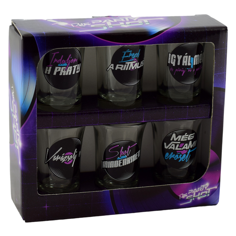 Set 6 pahare shot din sticla Party Shot, Lb. Magh. 35 ml