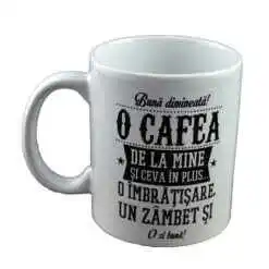 Alternative view of Cana ceramica Boss Mug 300 ml "Buna dimineata! O cafea de la mine si ceva in plus... O inbratisare. un zambet si o zi buna!", in cutie decorativa