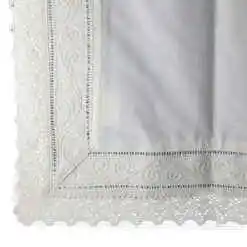 Fata de masa din bumbac 140x180 CM, cu broderie, Ecru