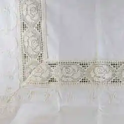 Alternative view of Fata de masa din bumbac 140x180 CM, cu dantela trandafiri