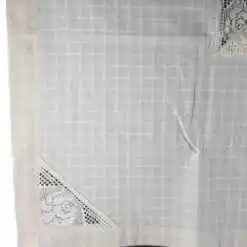 Fata de masa din bumbac, 140x270 CM, cu dantela trandafir