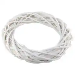 Coroana pentru decor din rachita 35 CM - Alb