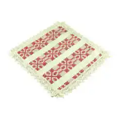 Fata de masa artizanat 30x30 CM Crem/Rosu, 80 % bbc, 20 % acril