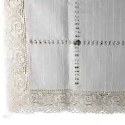 Fata de masa din bumbac 120x140 CM, cu dantela trandafiri