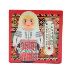 Magnet de frigider din ceramica cu termometru 8x8 CM, Port Popular