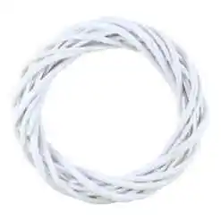 Coroana pentru decor din rachita 15 CM, Alb