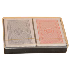 Set 2 carti de joc realizate din carton in cutie din plastic