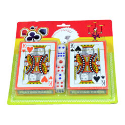 Set 2 carti de joc in cutie de carton cu 6 zaruri
