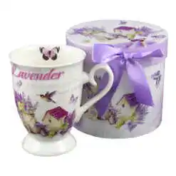 Cana din ceramica "Lavender" in cutie decorativa, 300 ml