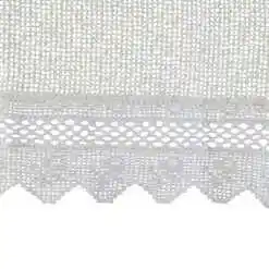 Perdea rustica din bumbac 140x180 CM, cu dantela florala