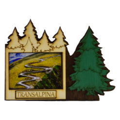 Magnet de frigider din lemn, Transalpina 10 CM
