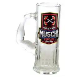 Halba din sticla Strong Man - "Timpul pentru muschi este azi!"