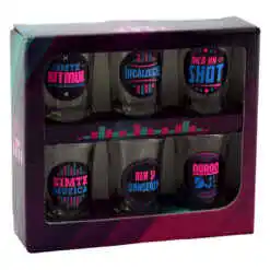 Set 6 pahare shot din sticla Disco 35 ml