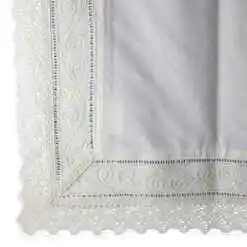 Fata de masa din bumbac 120x140 CM, cu broderie, Ecru