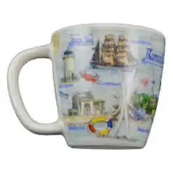 Magnet de frigider din ceramica Cana, Black Sea & Romania 8 CM