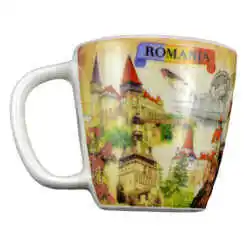 Magnet de frigider din ceramica Cana, Romania/Vlad Tepes 8 CM