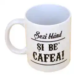 Alternative view of Cana ceramica Boss Mug 300 ml "Sezi bland si be' cafea!", in cutie decorativa