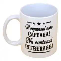 Alternative view of Cana ceramica Boss Mug 300 ml "Raspunsul este cafeaua!...", in cutie decorativa