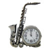 Ceas de masa din plastic Saxofon 14?23 CM, Argintiu
