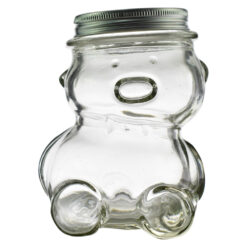 Borcan Ursulet din sticla pentru miere 300 ml, 9x12 CM