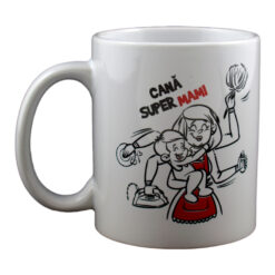 Cana ceramica 300 ml, "Super Mami", in cutie decorativa - Funny Mug