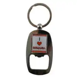 Breloc cu desfacator - "I love Romania"