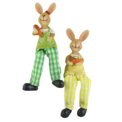 Set 2 figurine Iepurasi 15 CM, cu picioare mobile, din rasina
