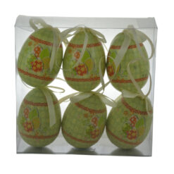 Set 6 oua colorate din plastic cu agatatoare 7 CM