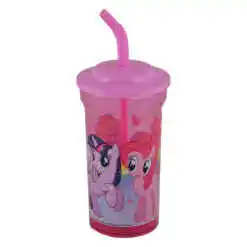 Alternative view of Pahar din plastic cu capac si pai Poney, 460 ml