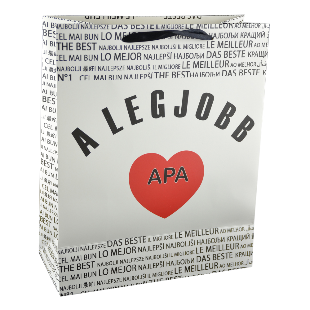 Punga cadou din hartie laminata 26x32 CM - A legjobb apa/The best dad