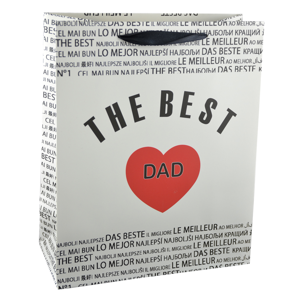Punga cadou din hartie laminata 26x32 CM - A legjobb apa/The best dad - imagine 2