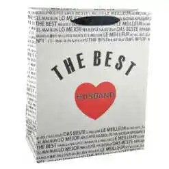 Alternative view of Punga cadou din hartie laminata 26x32 CM - A legjobb ferj/The best husband