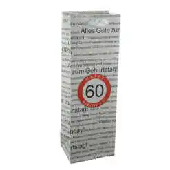 Alternative view of Punga cadou pentru bauturi realizata din hartie laminata - Boldog szuletesnapot 60/Happy birthday 60