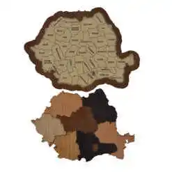 Puzzle din lemn Harta Romaniei 23x16 CM
