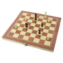 Set de jocuri din lemn 3-in-: Sah /Dame/Table, 29x29 cm, Chess
