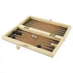 Alternative view of Set de jocuri din lemn 3-in-: Sah /Dame/Table, 24x24 cm