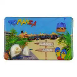 Magnet frigider din plastic cu scoici Black Sea/Romania 8x5 CM