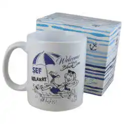 Cana ceramica 300 ml "Sef relaxat", in cutie decorativa - Black Sea